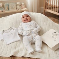 H15046:  Baby Unisex "Bless This Baby" 6 Piece Mesh Bag Gift Set (NB-6 Months)